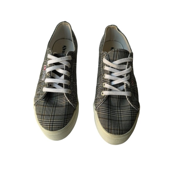 Superga 2790 BRITISHW Black Plaid Platform Sneakers woman’s SZ. 7 - Picture 11 of 13